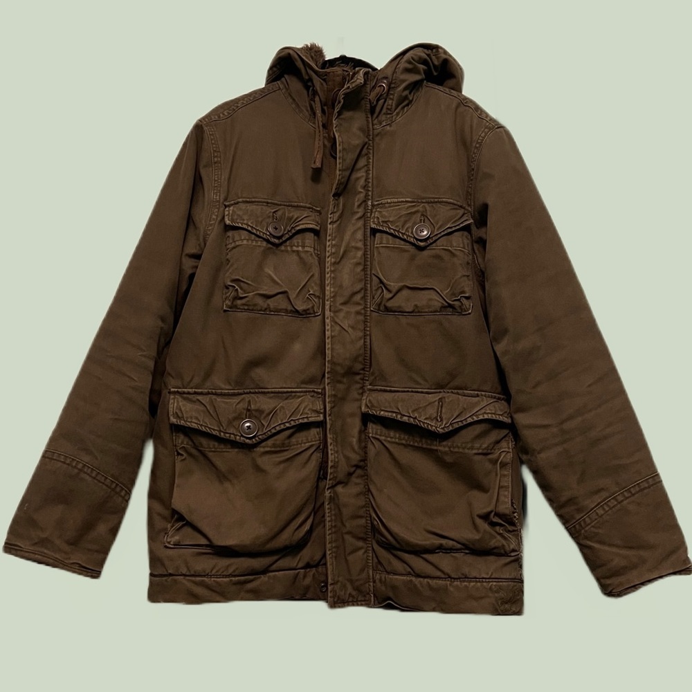 AMERICAN EAGLE Faux Fur Lined Men’s Jacket with Hood